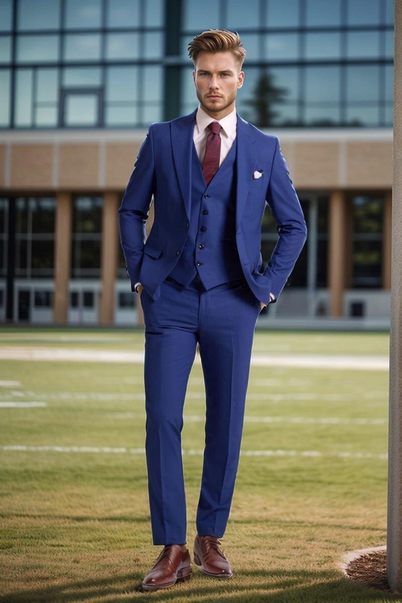 Traje azul cobalto: atrevido y refinado