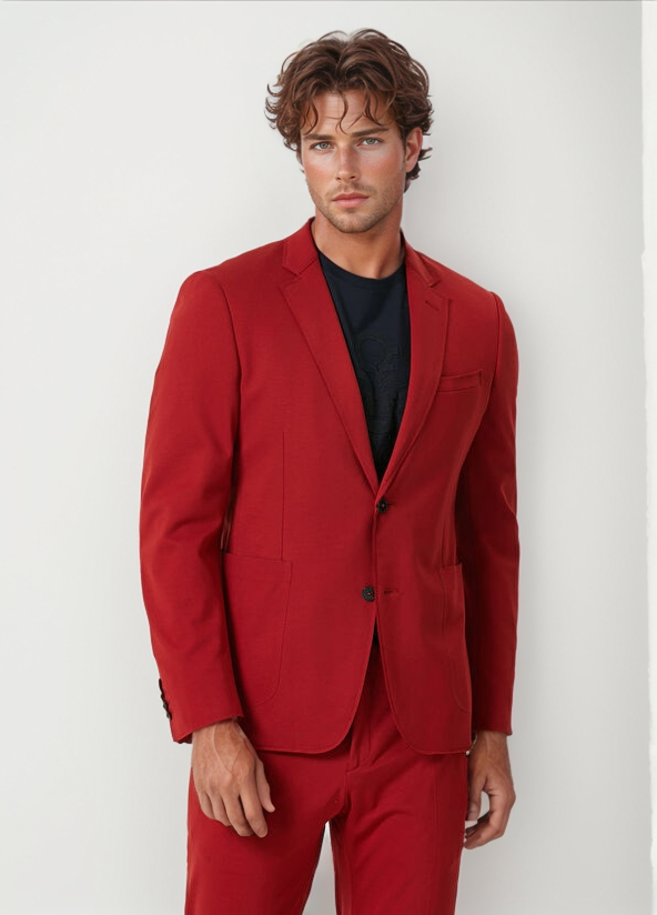 Cherry Red Suit For a Fresh, Modern Look