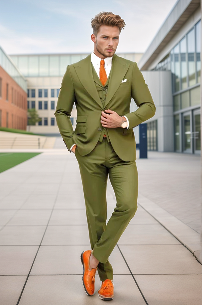 Make a Bold Statement with a Custom Green Men's Suit